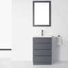 Bruno 24" Single Vanity Cabinet Set, Gray, Polished Chrome