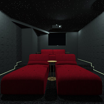 Transformation d'une chambre en salle de cinéma.
