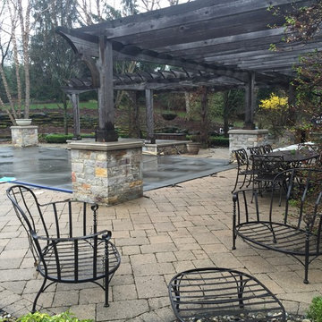 Pool Patio Brick Pavers BEFORE Pressure Washing in Bloomfield Hills, Michigan