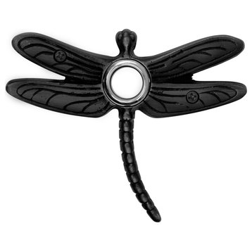 Solid Brass Summer Dragonfly Doorbell in 4 Finishes, Black