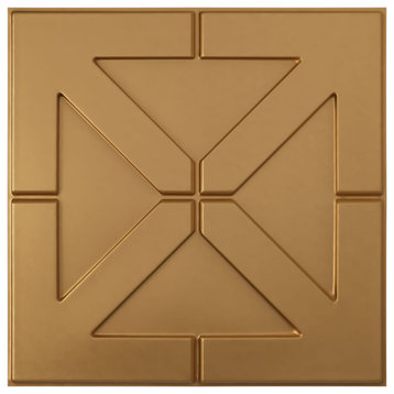 Xander EnduraWall Decorative 3D Wall Panel, 19.625"Wx19.625"H, Gold