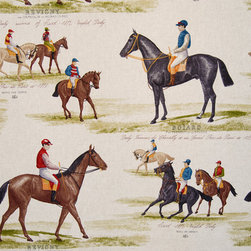 Horse racing fabric race jockey document print - Fabric