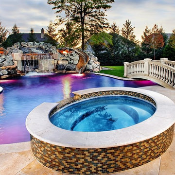 Northbrook, IL Freeform Pool, Spa, Grotto as featured on "Epic Pools" TV Show