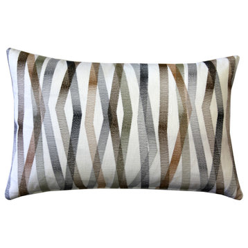 Wandering Lines Forest Grove Throw Pillow 14x24, with Polyfill Insert
