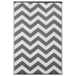 Green Decore - Lightweight Indoor/Outdoor Reversible Rug Psychedelia, Grey/White, 6'x9' - Easy to clean  Resistant to moisture and can simply be wiped clean.