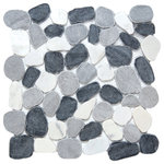 Emser Tile - Cultura Spring 12"x12" Pebbles Mosaic Tile, Set of 10 - Cultura is comprised of first-rate natural stone, fabricated into an intriguing pebble configuration. An array of solid colors and blends are available in a subtle honed finish on a 12x12 interlocking mesh. Cultura may be installed on shower walls or floors.