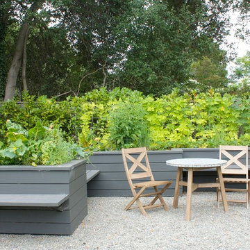 Vegetable Beds and Seating Area