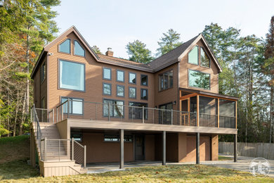 Inspiration for a mid-sized timeless backyard stamped concrete patio remodel in Other