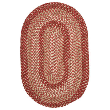 Colonial Mills Braxton Indoor Outdoor Braided Rug, Red, 2x4