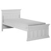 Evolur Napoli Twin Bed And Bed Rail, Distressed White