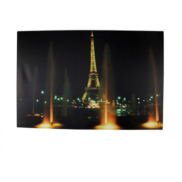 Battery Operated 8 LED Eiffel Tower at Night Scene Canvas Wall Hanging, 23.5"