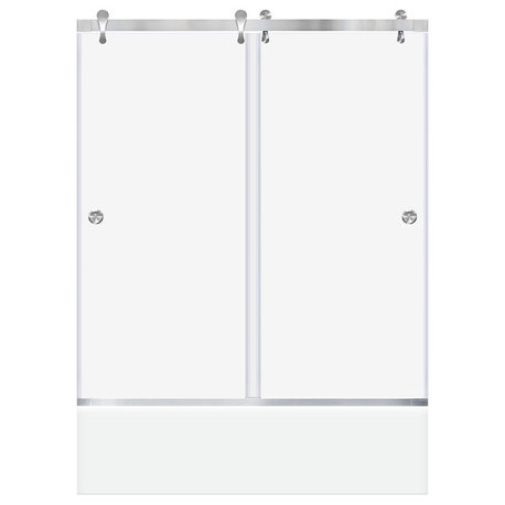 57 1/2-60"Wx62"H  Bypass Sliding Bathtub Door ULTRA-H, Brushed Nickel