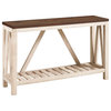 Walker Edison 52" A-Frame Rustic Wood Entry Console Table in White Oak