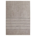 Jaipur Living - Jaipur Living Ewan Abstract Taupe/Gray Area Rug, 5'x7'6" - The simple and stylish Aura collection boasts a complementary mix of neutral tones combined with modern, linear motifs. The versatile Ewan rug grounds any space with a unique linear pattern and tonal gray hues. Soft and lustrous, this chameleon-like design emulates the timeless look of a hand-knotted rug, but in an accessible polyester and viscose power-loomed quality.