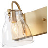 LNC 3-Light Modern Gold Bathroom Vanity Lights with Clear Glass