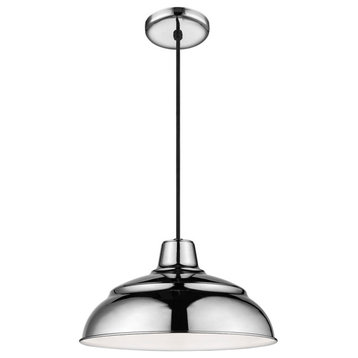 R Series Collection 14" Corded RLM Pendant, Polished Nickel