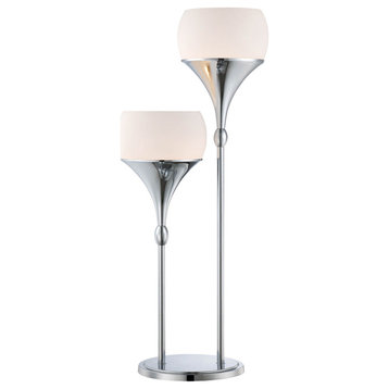 Celestel 2 Light Table Lamp, Chrome