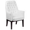MFO High Back Traditional Tufted White Leather Side Reception Chair