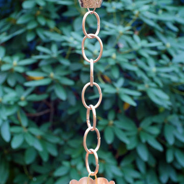 6 Cup Tulip Rain Chain - Polished Copper by Good Directions