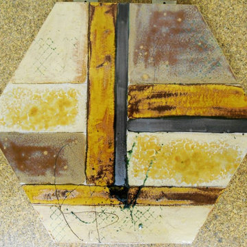 Antique Gold Hexagon Abstract Tile
