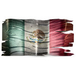 Moderncrowd - Metal Mexican Flag 'Gloria Mexicana', 46"x24", Man Cave Decor MX Sports Art - Introducing a bit of international flavor to the 'Patriotic Collection' from Helena Martin and Modern Crowd: 'Gloria Mexicana' - limited edition indoor/outdoor dimensional metal wall sculpture. This weathered and worn version of la Bandera Mexicana is crafted here in the USA from durable industrial aluminum and weatherproof colors, suitable for both indoor and outdoor placement. This flag is routed with dramatic rips and tears, and colored in distressed reds, greens, yellows, and more to represent the national colors of Mexico. The metal panel is bent and textured all by hand, and features an artistic grind pattern with a silver metallic undertone. This dimensional Mexican flag wall sculpture makes an excellent gift for an aficionado de f'tbol mexicano (Mexican soccer fan) or anyone looking to proudly display a contemporary, tattered-yet-enduring symbol of Mexico!