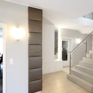 Garderobe mit gepolsterter Wandverkleidung