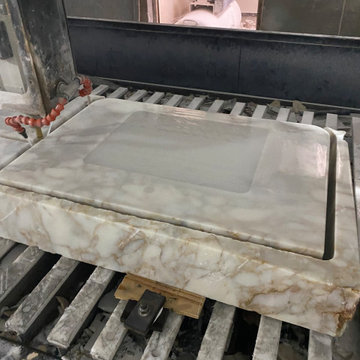 Calacatta Gold Marble Sink – Custom Luxury Stone Design