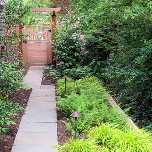 Cette image montre un jardin traditionnel avec des solutions pour vis-à-vis.