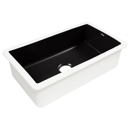 Eden Matte Black Fireclay 31" Single Bowl Undermount Kitchen Sink