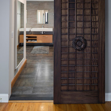 Rolling Bedroom door to bathroom