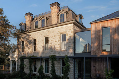Transitional exterior home idea in Austin