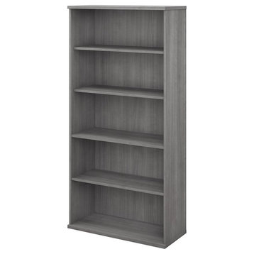 Studio C 5 Shelf Bookcase in Platinum Gray - Engineered Wood