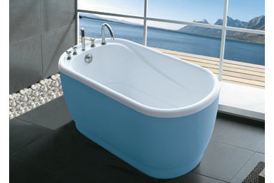 Oval Small Freestanding one piece bath tub colorful bathtub for small spaces