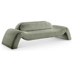 Meridian Furniture - Austin Upholstered Sofa, Green, Microsuede Corduroy, Sofa - Dare to be different with the Austin green corduroy sofa. Its avant-garde design and luxurious corduroy upholstery offer a truly unexpected seating experience. The sofa is a modern marvel that redefines comfort and style with its innovative design to create a truly unforgettable piece.