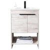 Phoenix Bath Vanity With Ceramic Sink Full assembly Required, Rustic White, 24"