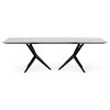 Jeh Modern White Ceramic and Smoked Ash Dining Table