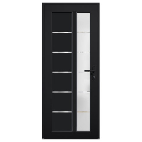 Exterior Prehungdoor Frosted Glass Manux 8088 Matte Black