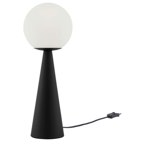 Apex Glass Globe Glass Table Lamp, White Black