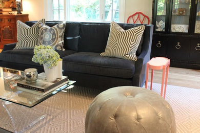 Transitional living room photo in Chicago