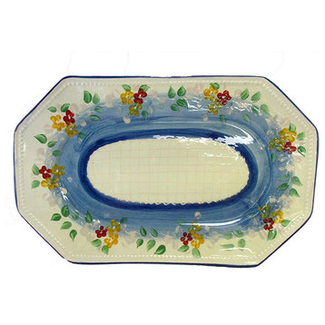 Souleo e Provence Pottery, Octagonal Platter, Provence Bleu
