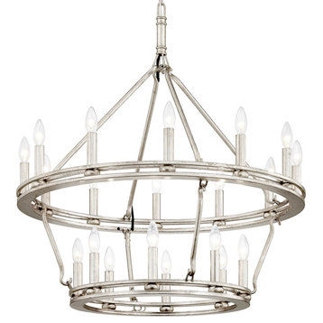 Troy Lighting F6248 Sutton 32"W 20 Light Taper Candle Chandelier - Champagne