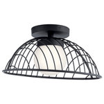 Elan Lighting - Elan Lighting 84096MBK Clevo - 18" 11W 1 LED Semi-Flush Mount - A beautiful interpretation of wire sculptures, theClevo 18" 11W 1 LED  Matte Black Satin Et *UL Approved: YES Energy Star Qualified: n/a ADA Certified: n/a  *Number of Lights: Lamp: 1-*Wattage:11w LED bulb(s) *Bulb Included:Yes *Bulb Type:LED *Finish Type:Matte Black