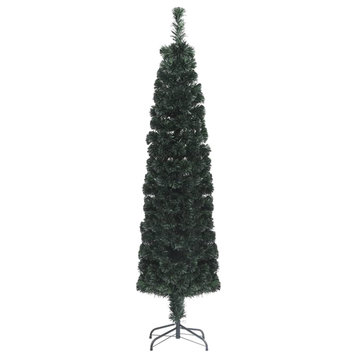 Vidaxl Artificial Slim Christmas Tree With Stand 47.2" Fiber Optic