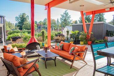 Design ideas for a mid-century modern landscaping in Portland.