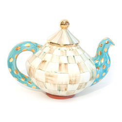 Parchment Check Teapot | MacKenzie-Childs - Teapots