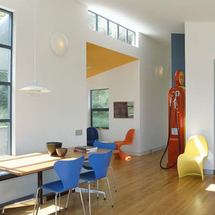 Inspiration for a modern open plan dining room in Austin.