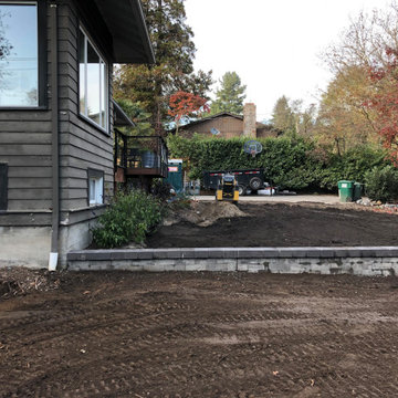 Bocce Ball Court, Pond, Granite Rocks and Dimensonal Flagstone