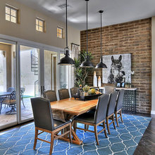 Brick or stone on dining wall