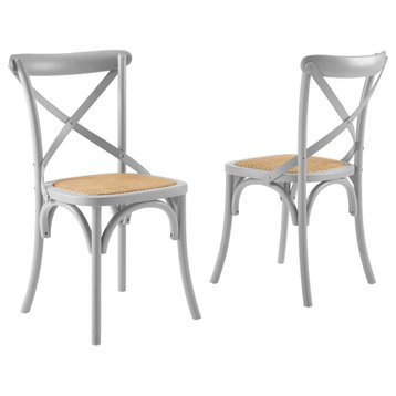 Gear Dining Side Chair Set of 2, Light Gray