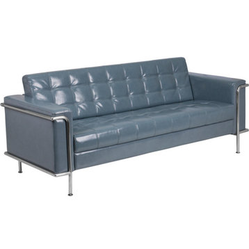 Hercules Lesley Series Contemporary Leather Soft Sofa, Gray